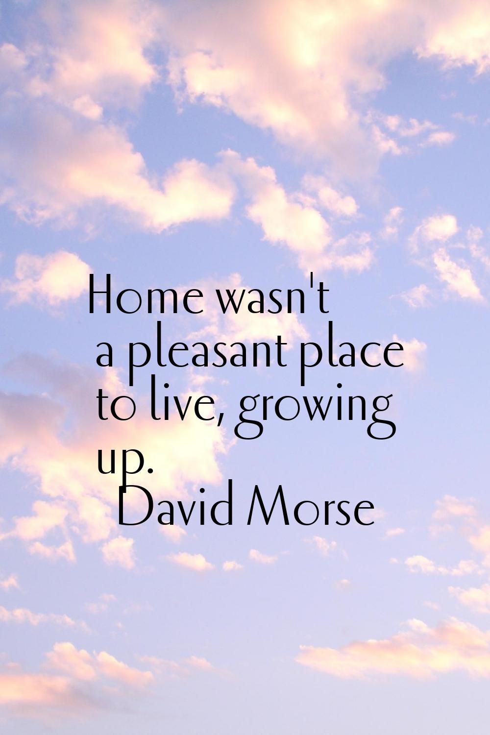 Home wasn't a pleasant place to live, growing up.