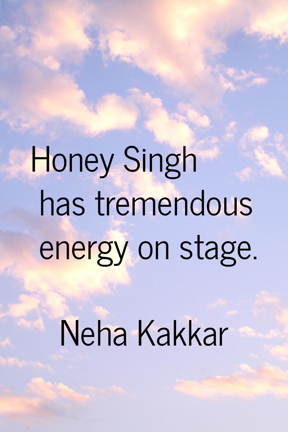 Honey Singh has tremendous energy on stage.