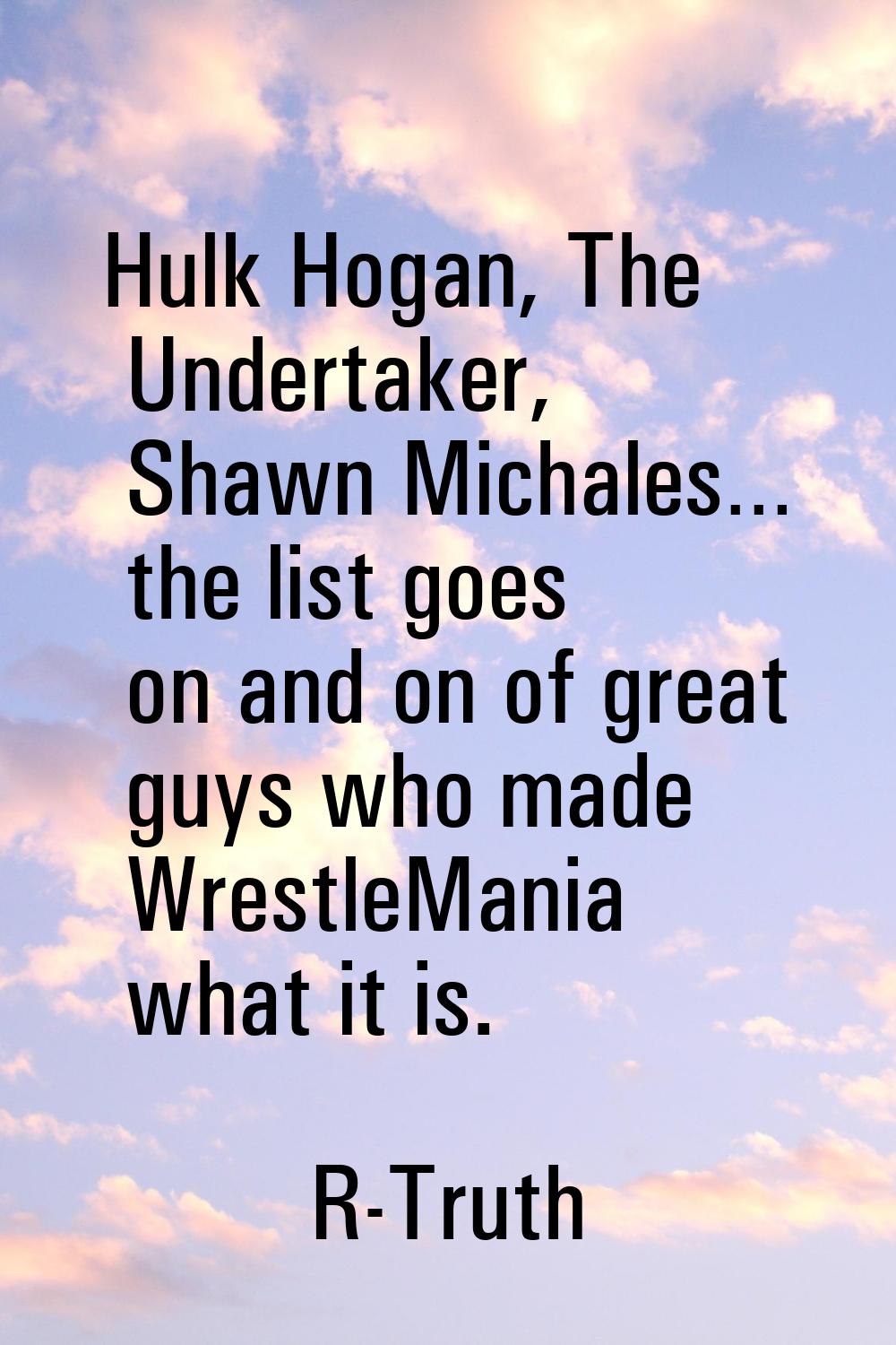 Hulk Hogan, The Undertaker, Shawn Michales… the list goes on and on of great guys who made WrestleM