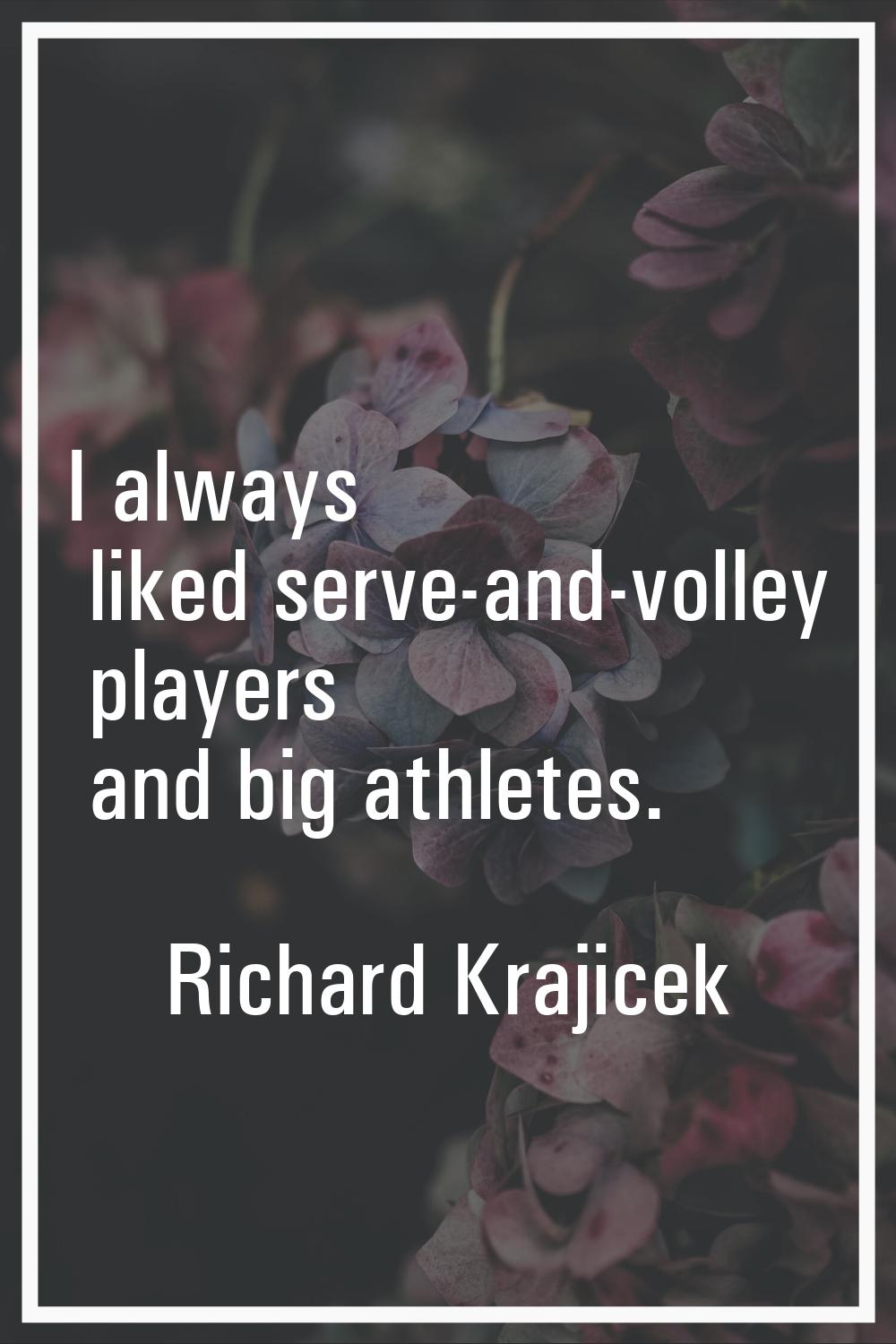 I always liked serve-and-volley players and big athletes.