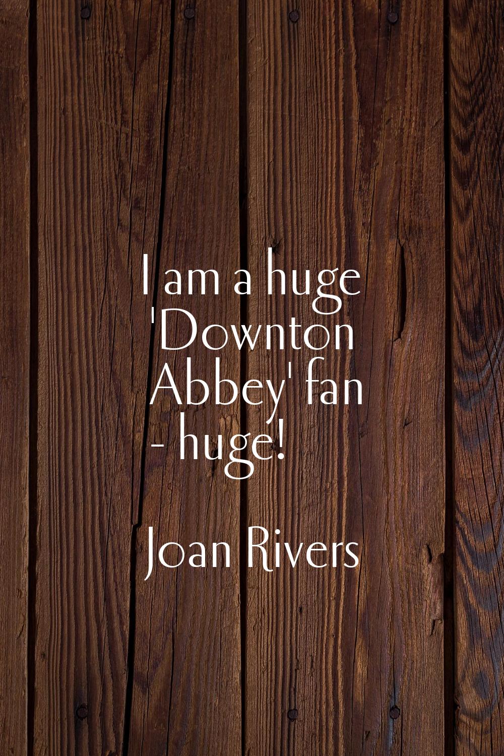 I am a huge 'Downton Abbey' fan - huge!