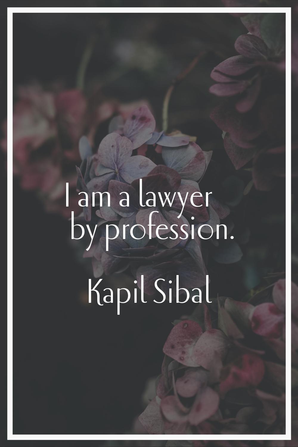 I am a lawyer by profession.