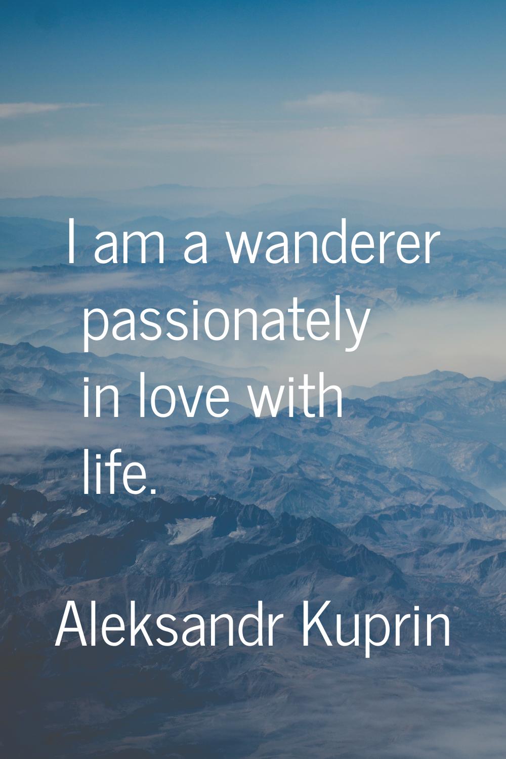 I am a wanderer passionately in love with life.
