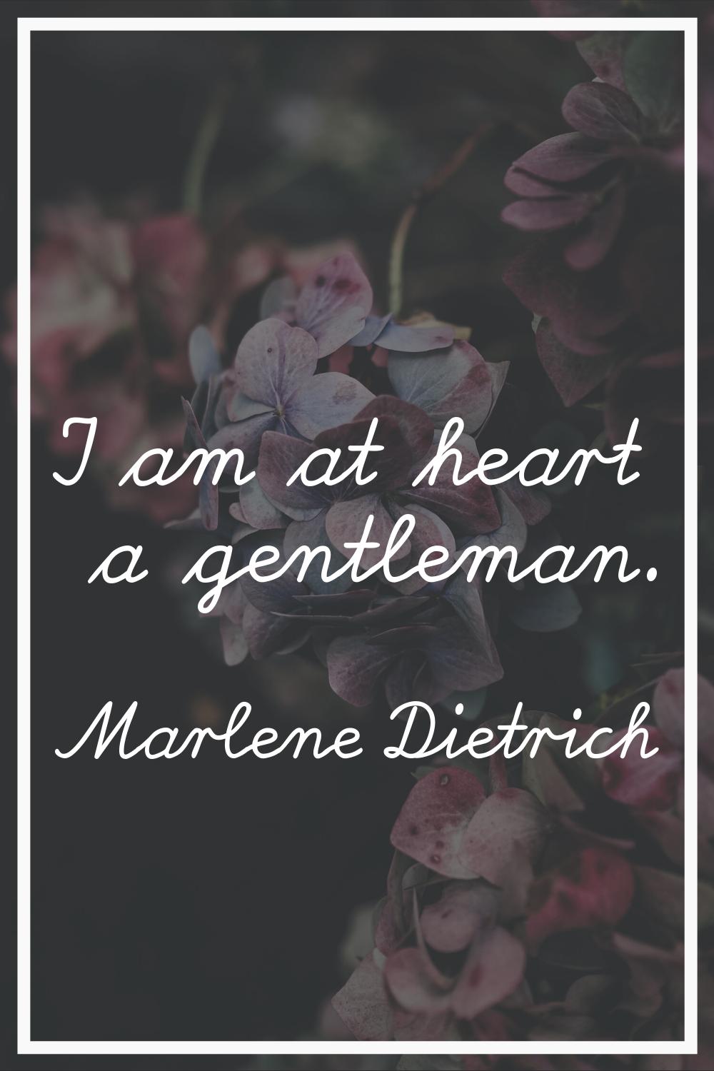 I am at heart a gentleman.