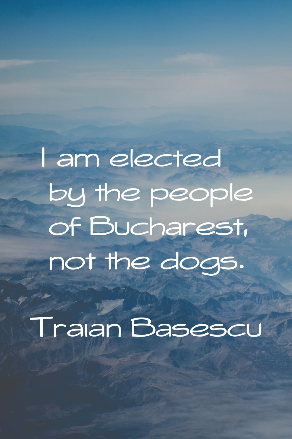 I am elected by the people of Bucharest, not the dogs.