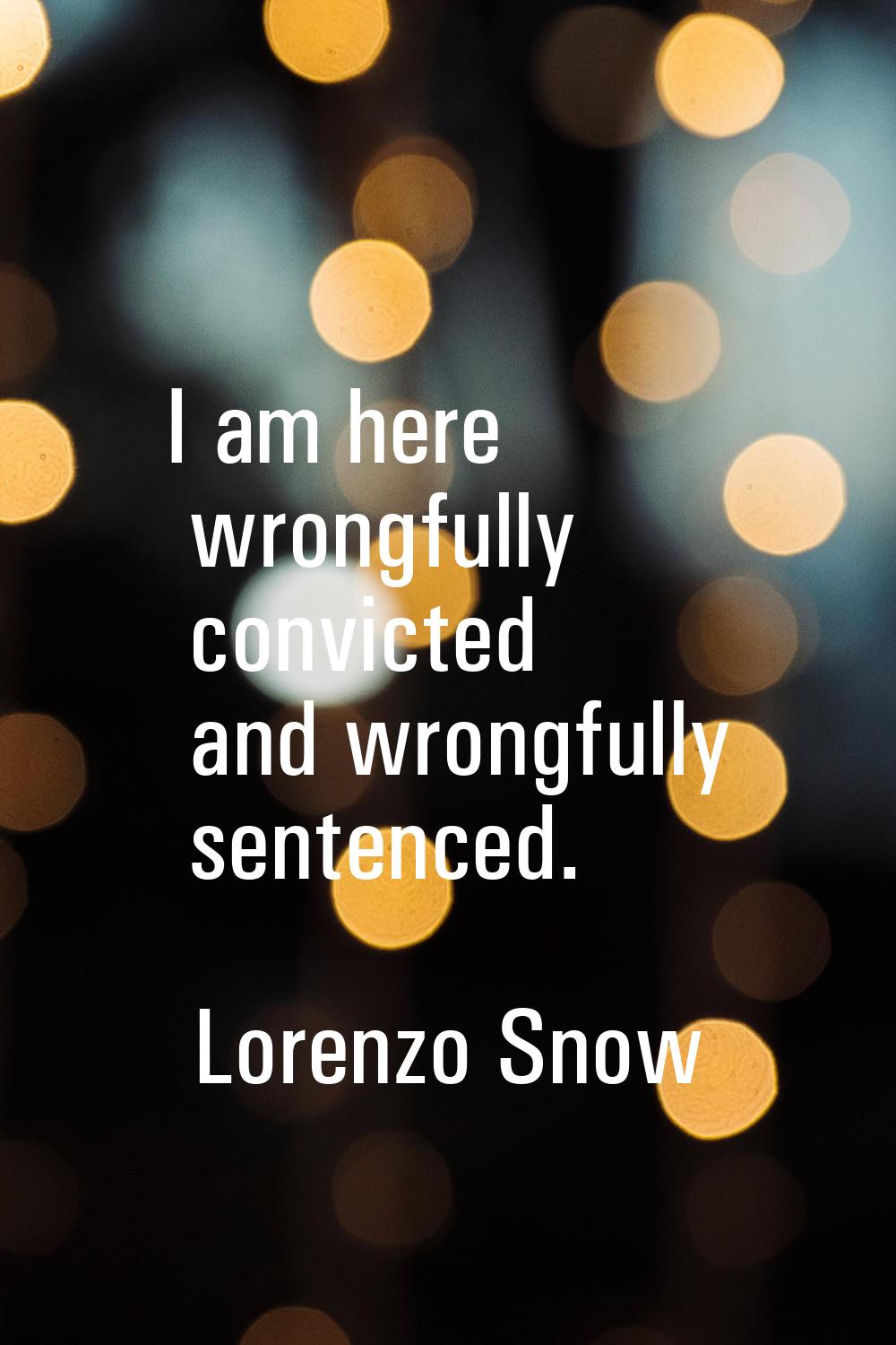 I am here wrongfully convicted and wrongfully sentenced.