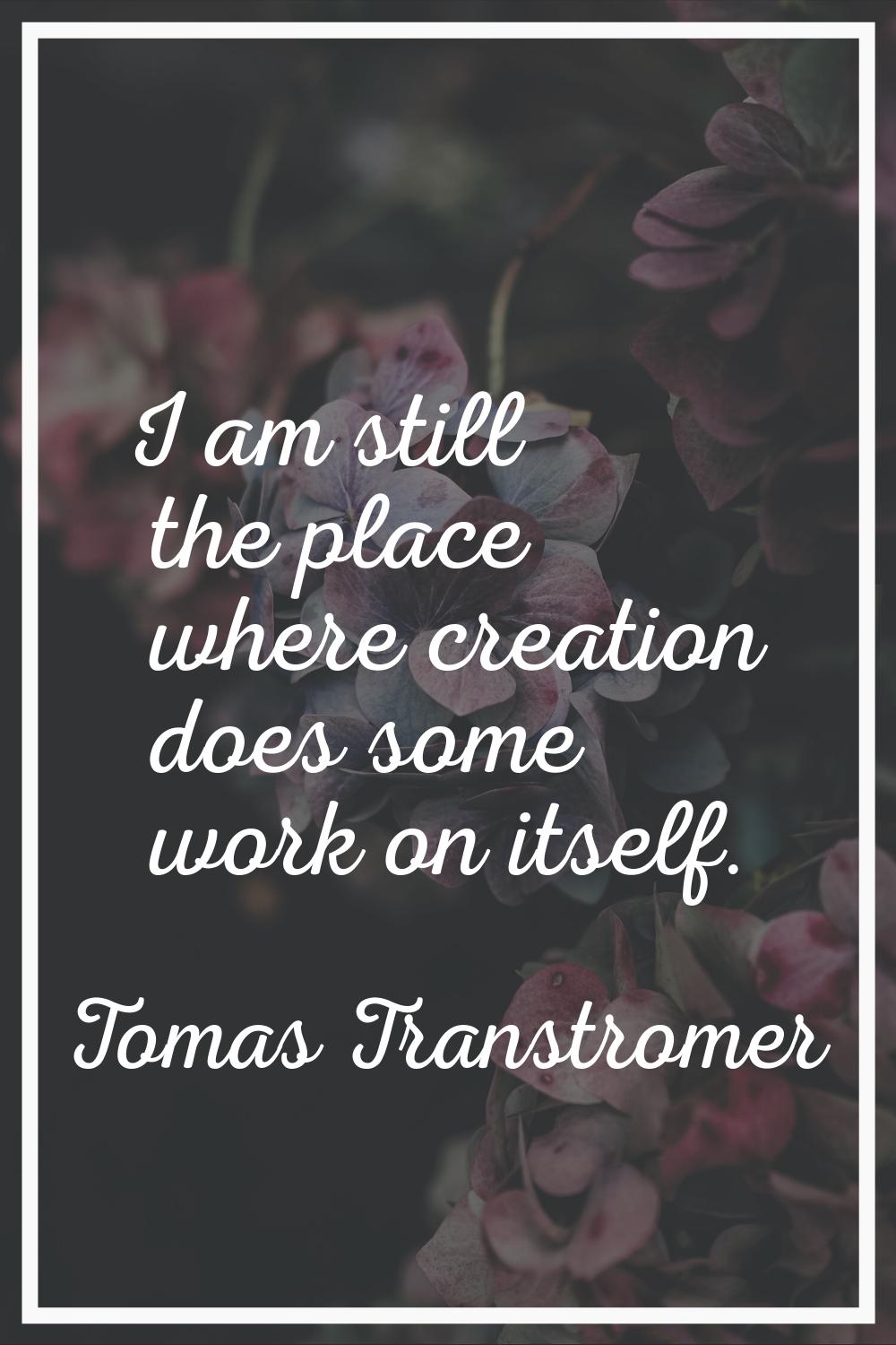 I am still the place where creation does some work on itself.