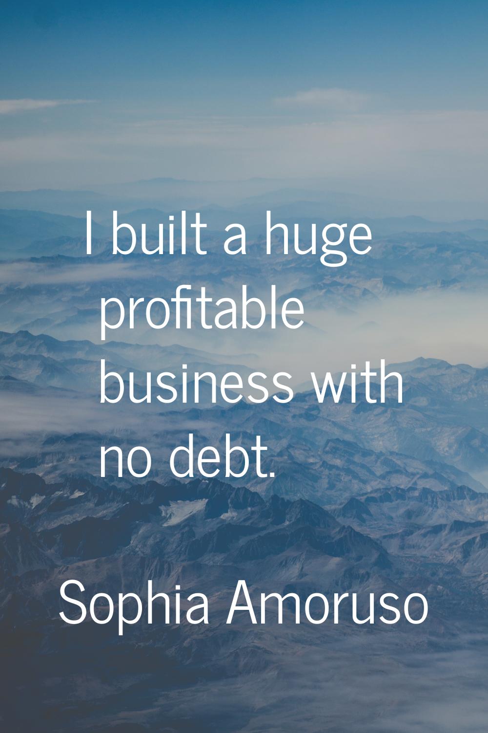 I built a huge profitable business with no debt.