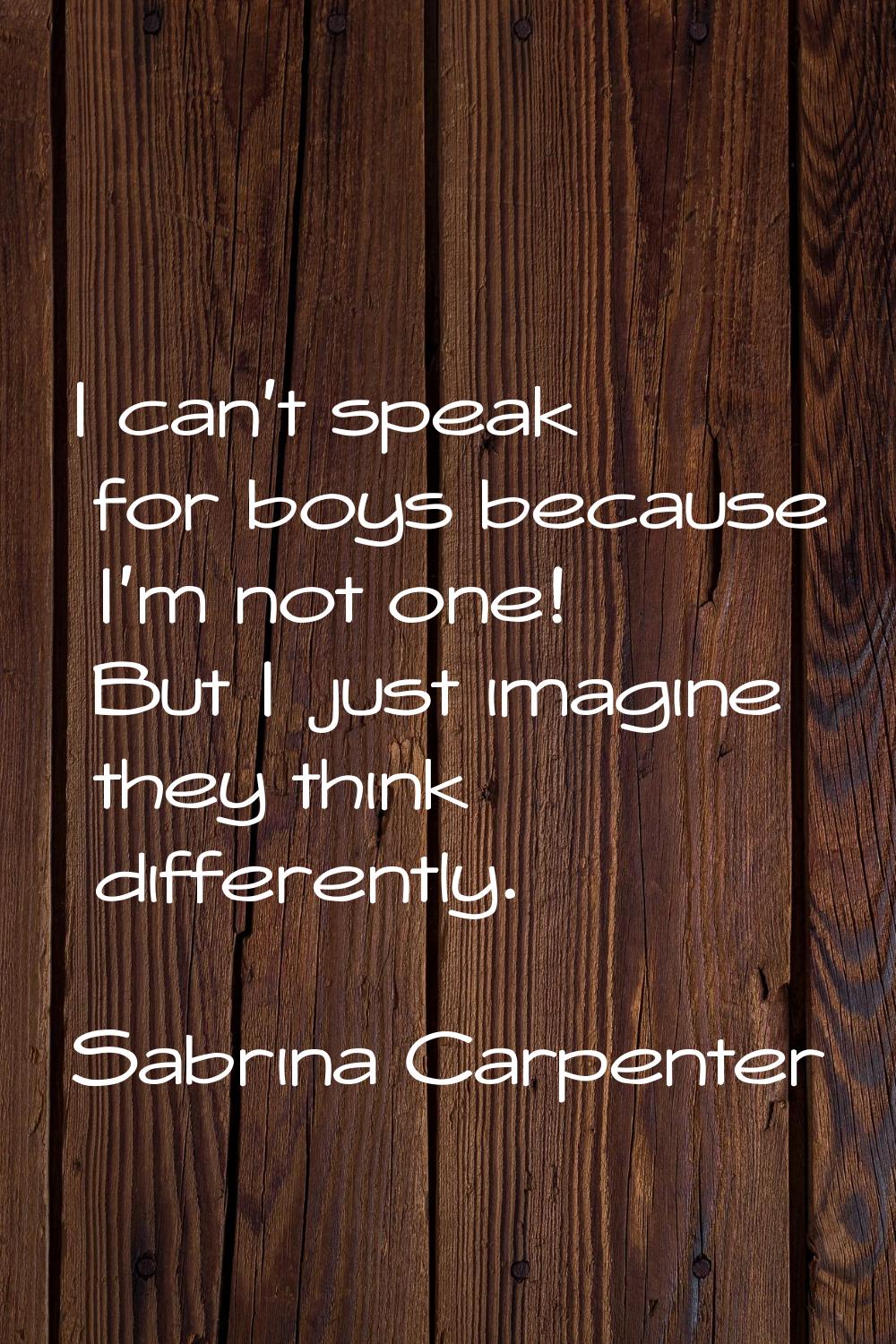 I can't speak for boys because I'm not one! But I just imagine they think differently.