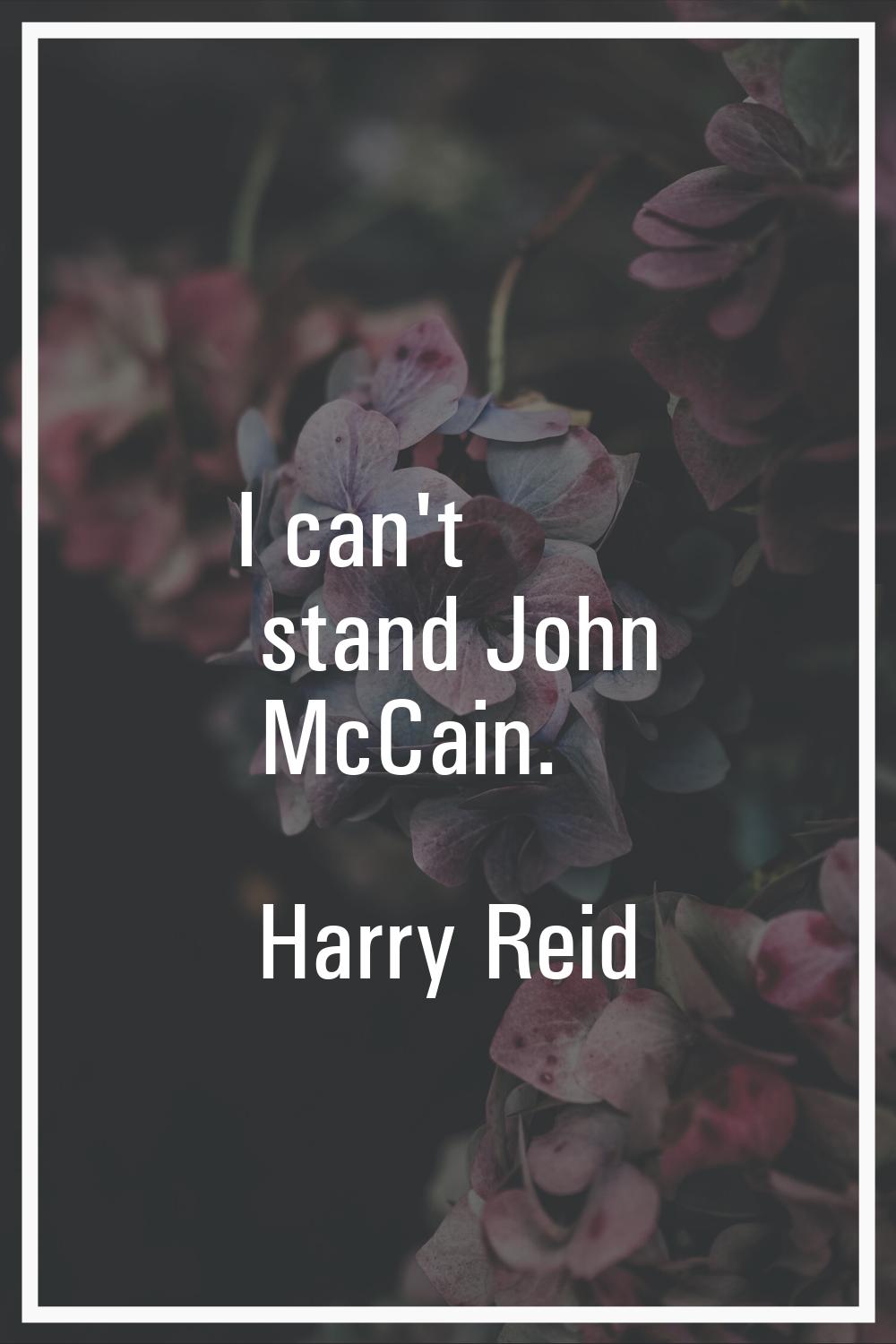 I can't stand John McCain.
