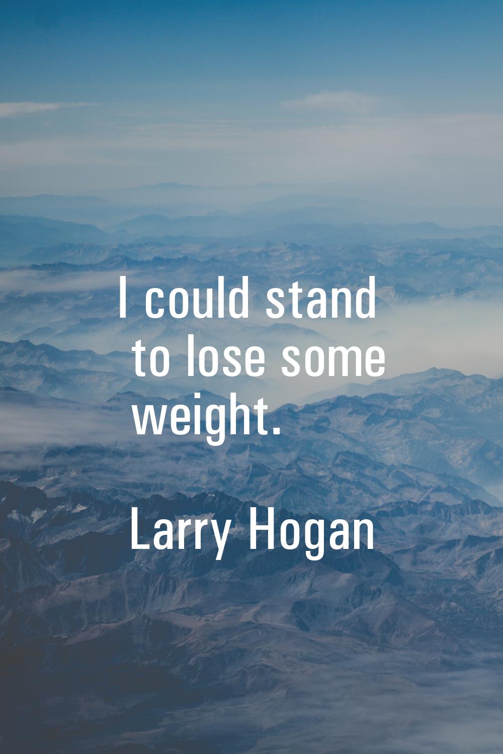 I could stand to lose some weight.