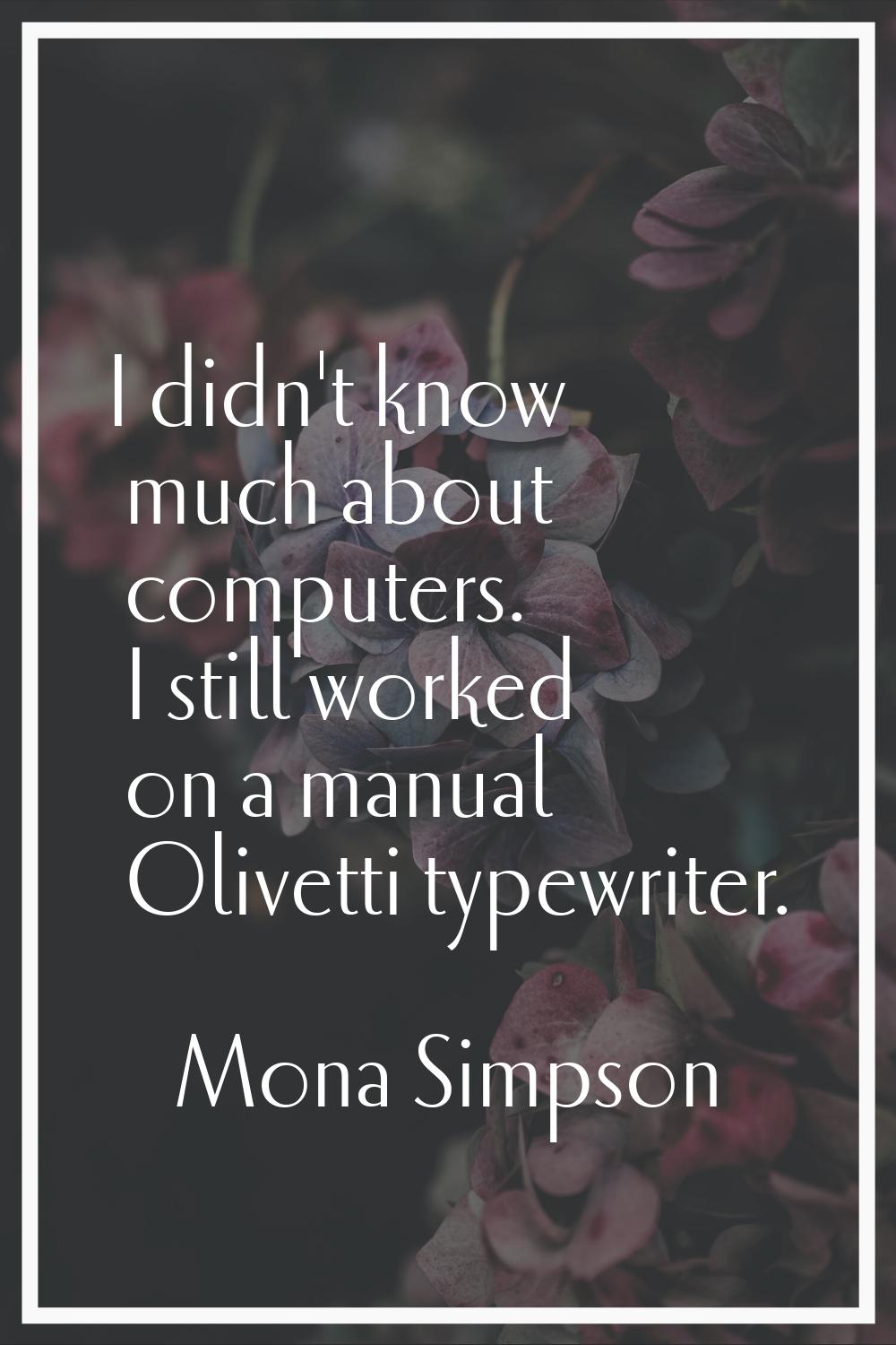 I didn't know much about computers. I still worked on a manual Olivetti typewriter.