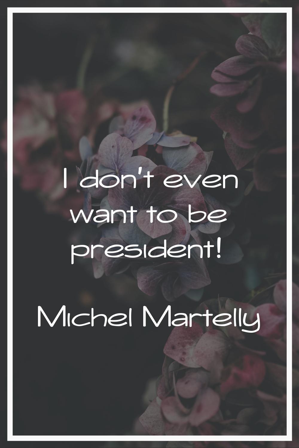 I don't even want to be president!