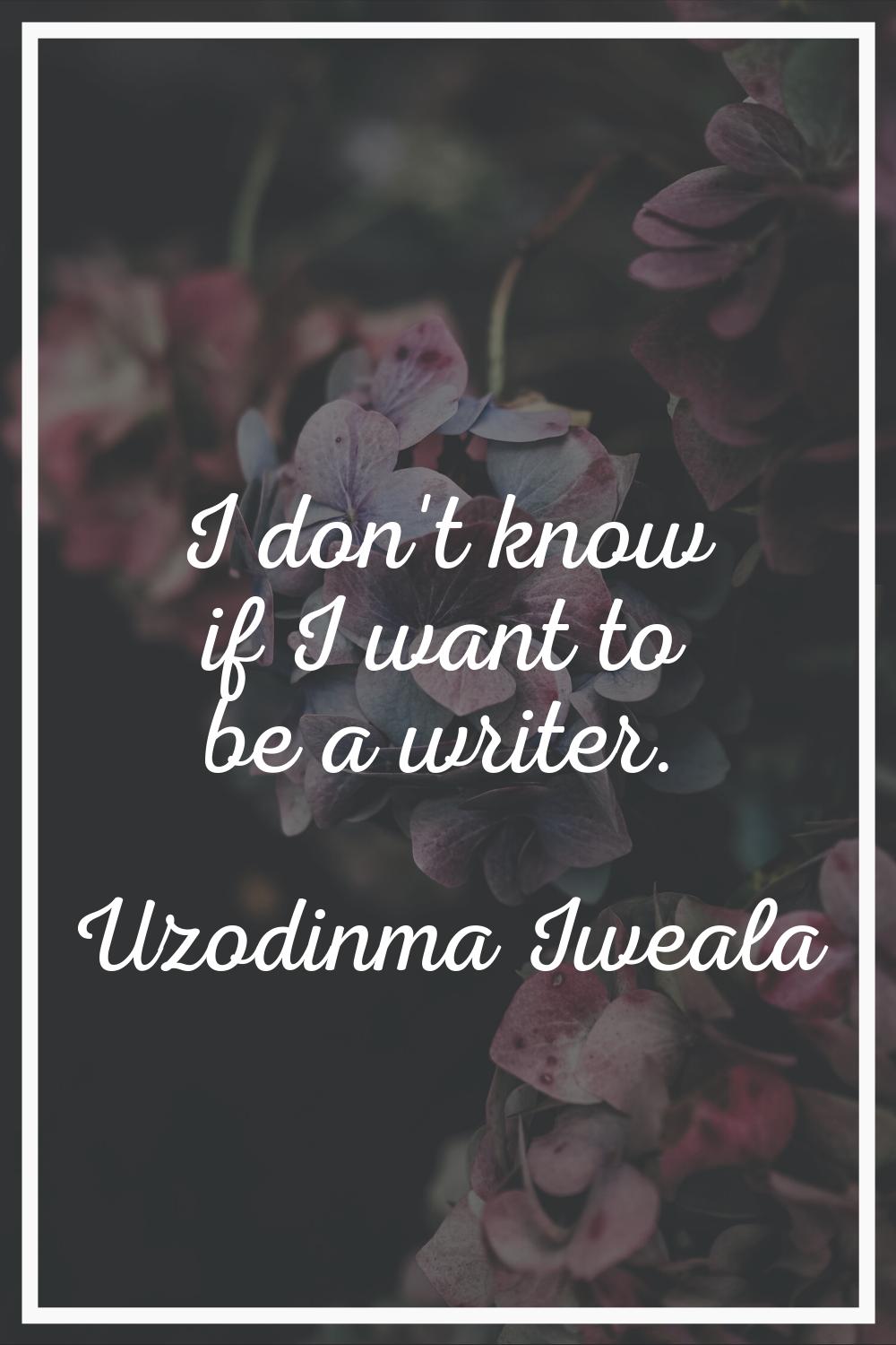 I don't know if I want to be a writer.