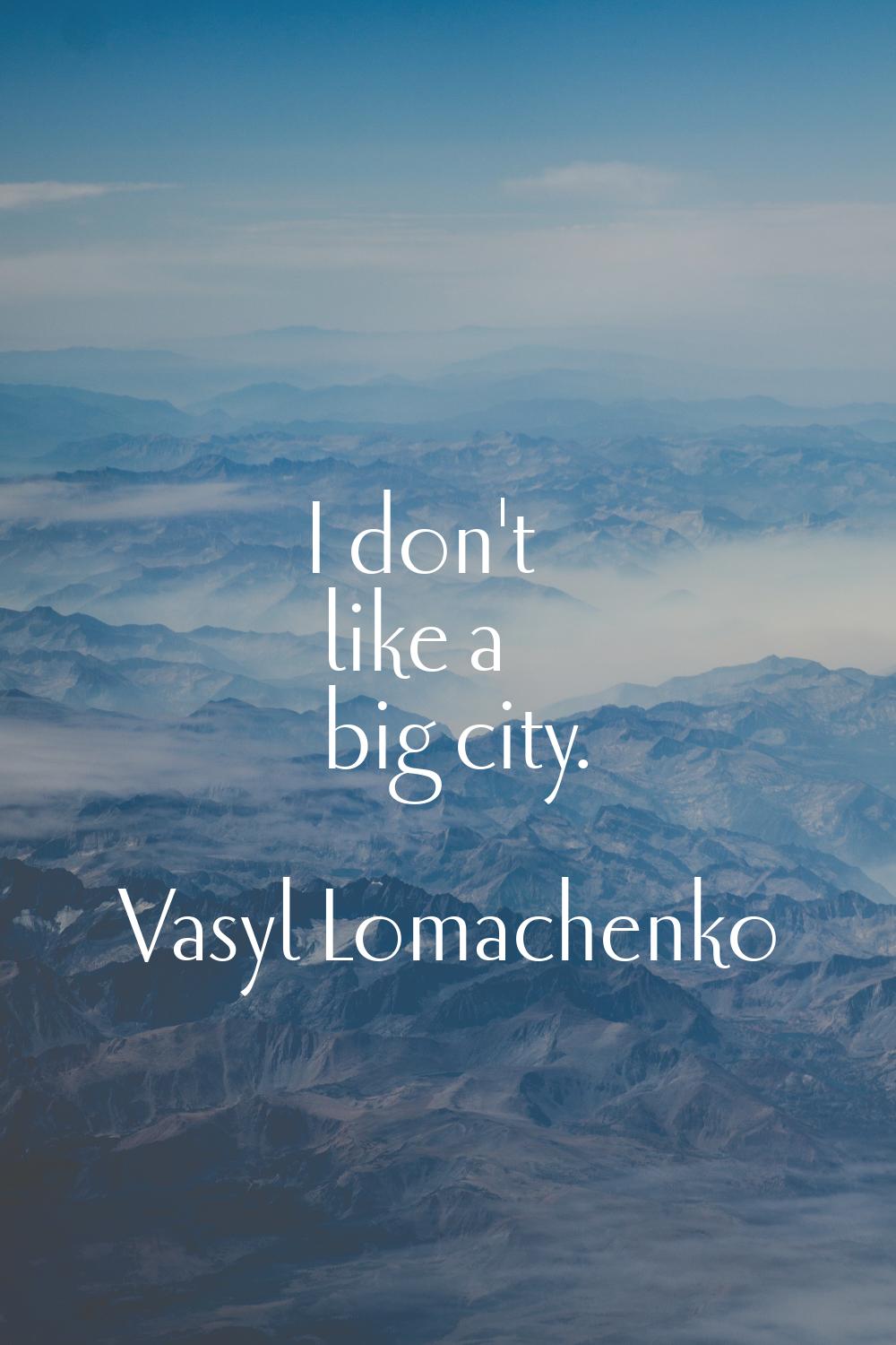 I don't like a big city.