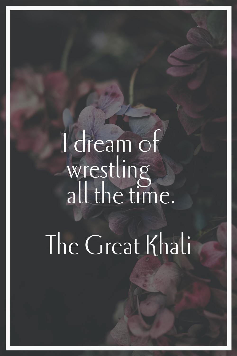 I dream of wrestling all the time.