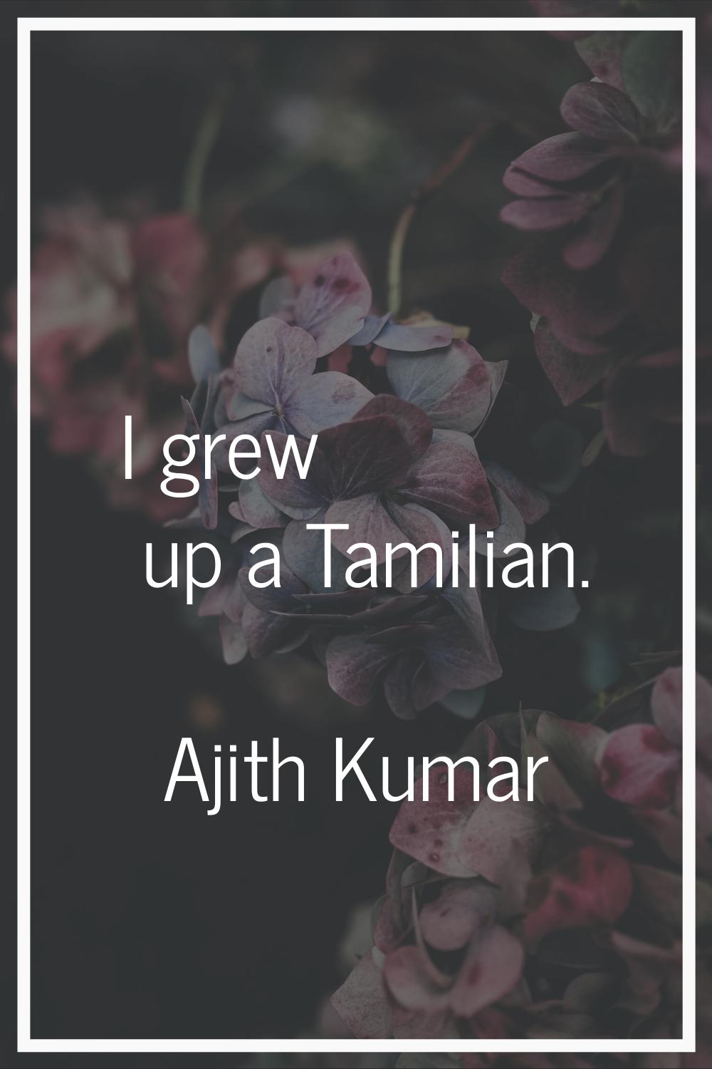 I grew up a Tamilian.