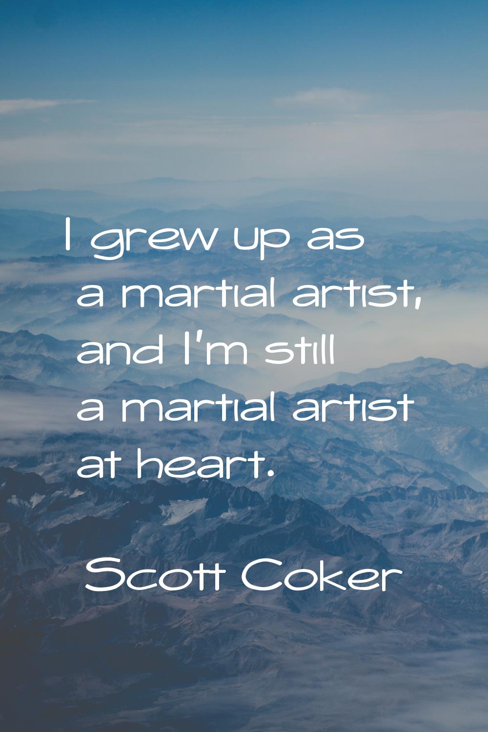 I grew up as a martial artist, and I'm still a martial artist at heart.