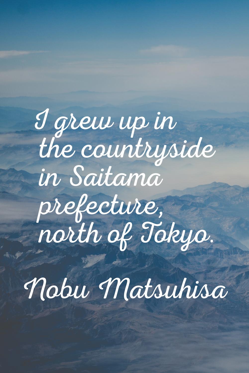 I grew up in the countryside in Saitama prefecture, north of Tokyo.