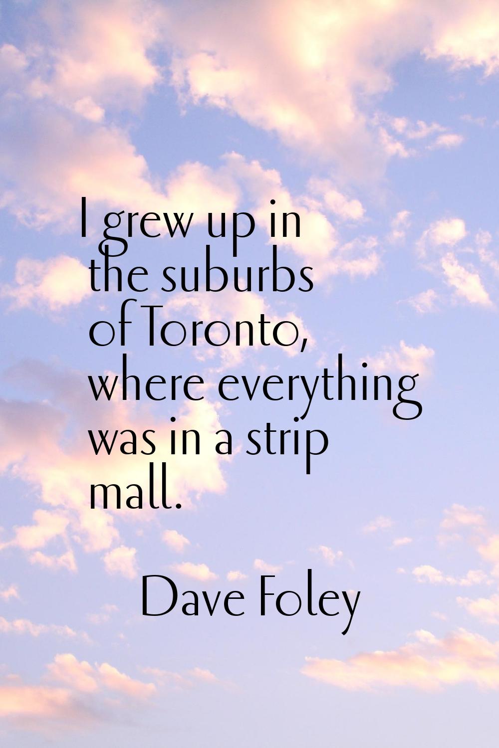 I grew up in the suburbs of Toronto, where everything was in a strip mall.