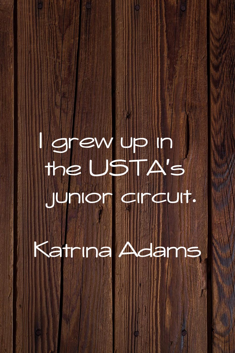 I grew up in the USTA's junior circuit.