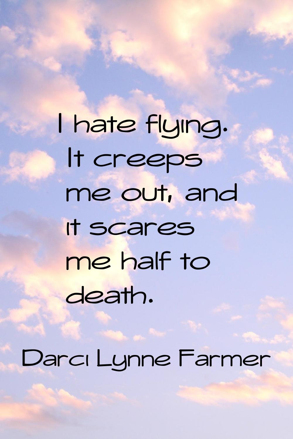 I hate flying. It creeps me out, and it scares me half to death.