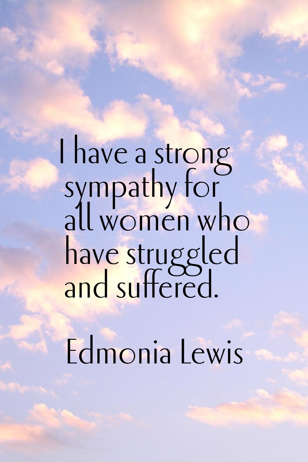 I have a strong sympathy for all women who have struggled and suffered.