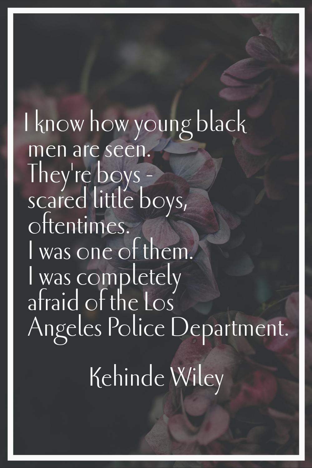 I know how young black men are seen. They're boys - scared little boys, oftentimes. I was one of th