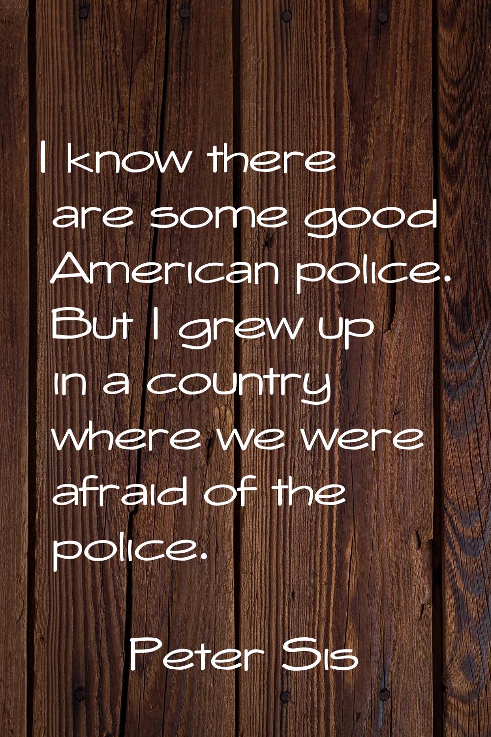 I know there are some good American police. But I grew up in a country where we were afraid of the 