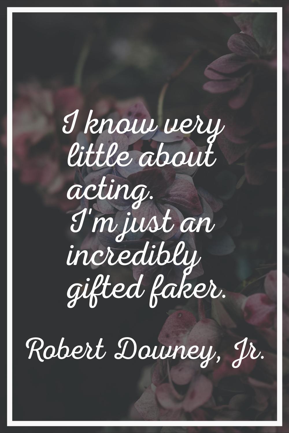 I know very little about acting. I'm just an incredibly gifted faker.