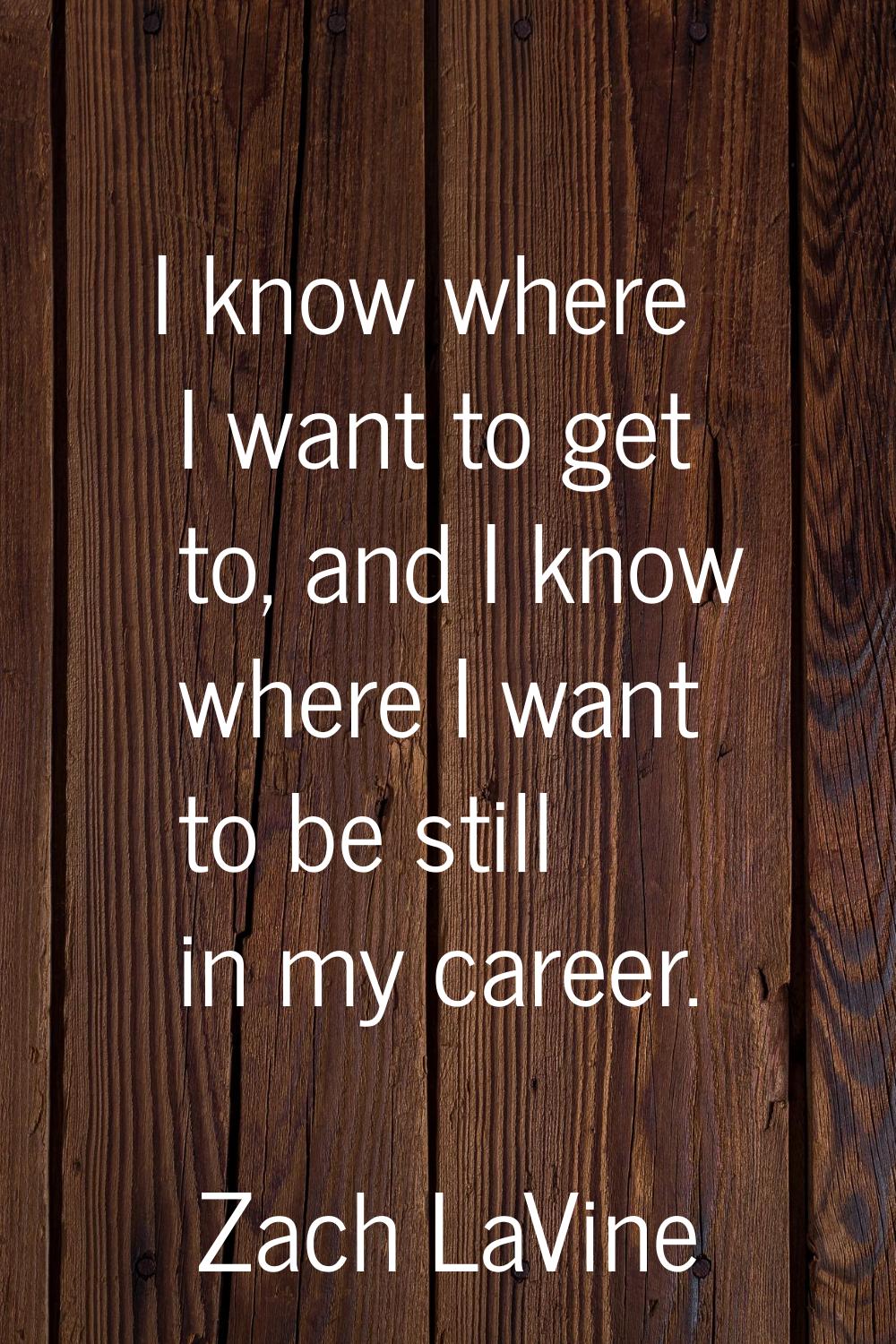 I know where I want to get to, and I know where I want to be still in my career.