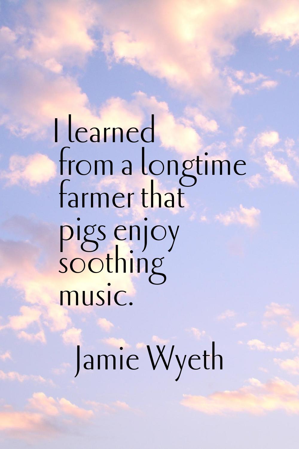 I learned from a longtime farmer that pigs enjoy soothing music.