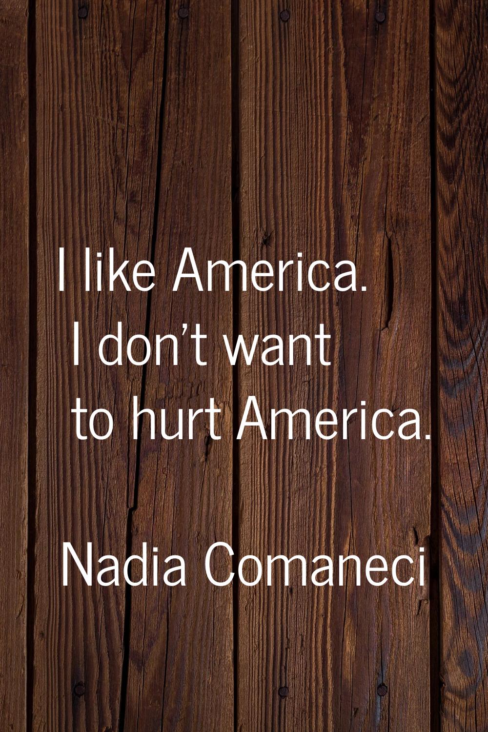 I like America. I don't want to hurt America.