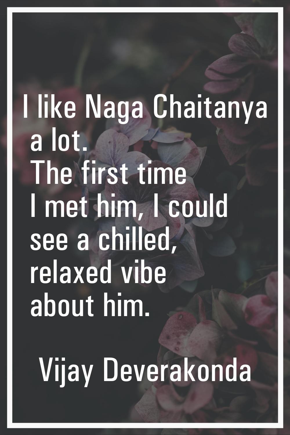 I like Naga Chaitanya a lot. The first time I met him, I could see a chilled, relaxed vibe about hi