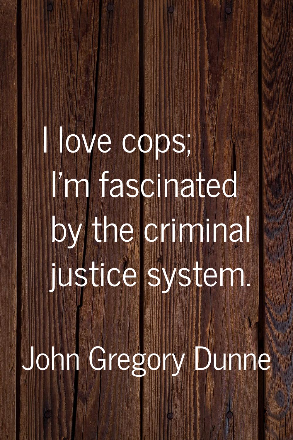 I love cops; I'm fascinated by the criminal justice system.