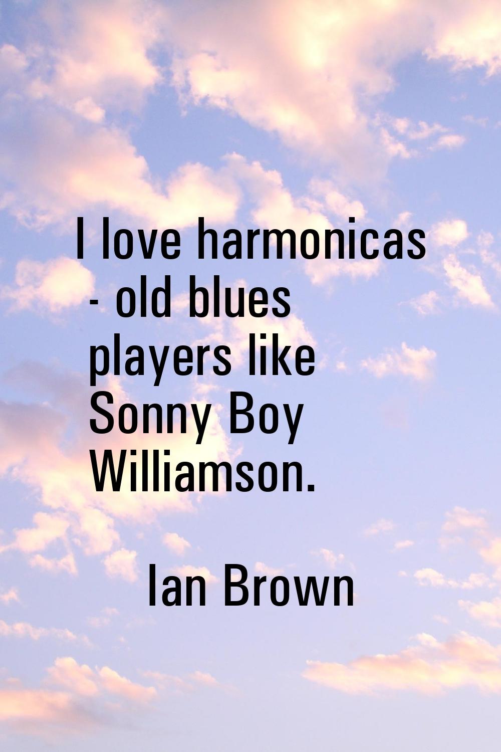 I love harmonicas - old blues players like Sonny Boy Williamson.