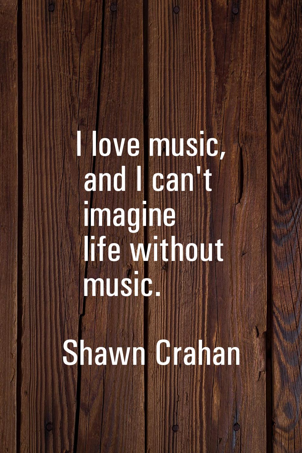 I love music, and I can't imagine life without music.