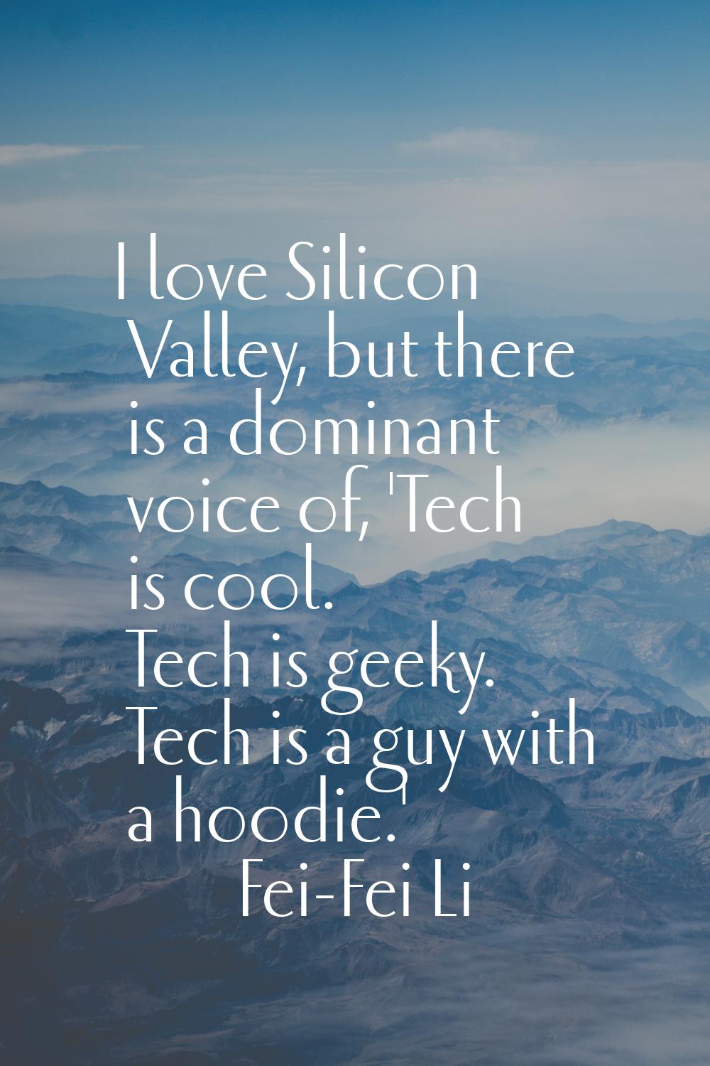I love Silicon Valley, but there is a dominant voice of, 'Tech is cool. Tech is geeky. Tech is a gu