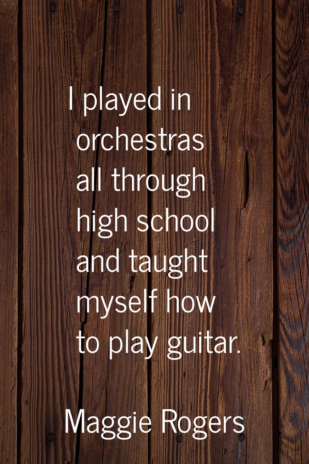 I played in orchestras all through high school and taught myself how to play guitar.
