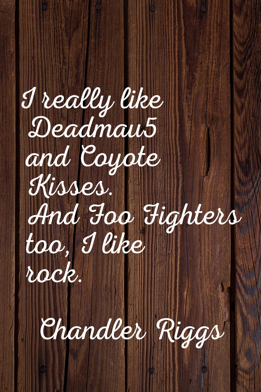I really like Deadmau5 and Coyote Kisses. And Foo Fighters too, I like rock.