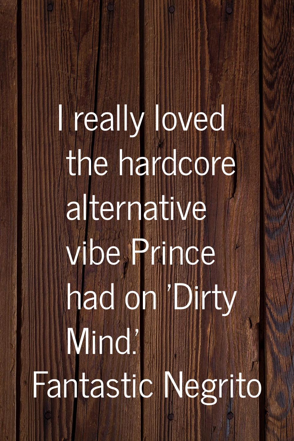I really loved the hardcore alternative vibe Prince had on 'Dirty Mind.'