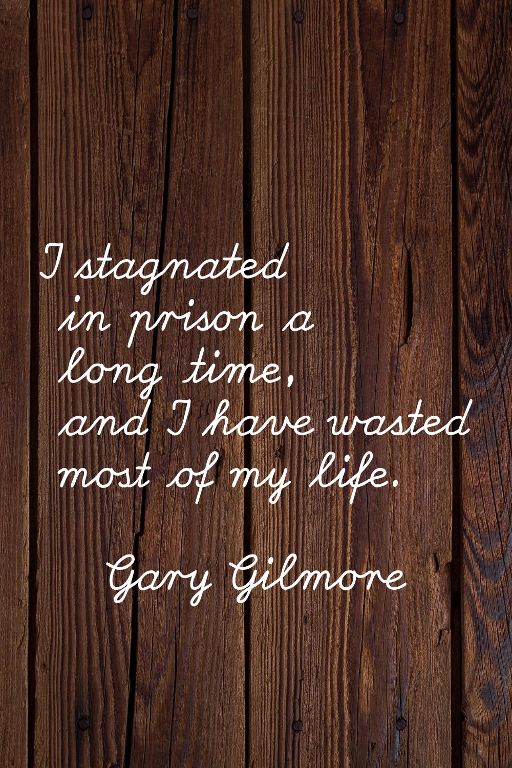 I stagnated in prison a long time, and I have wasted most of my life.