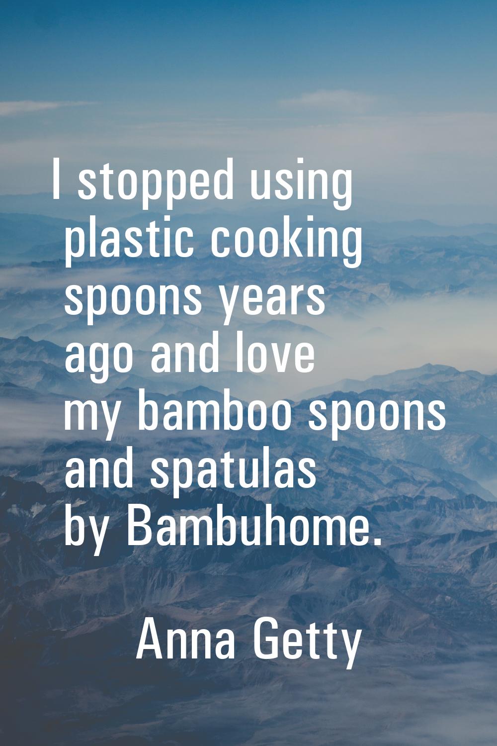I stopped using plastic cooking spoons years ago and love my bamboo spoons and spatulas by Bambuhom