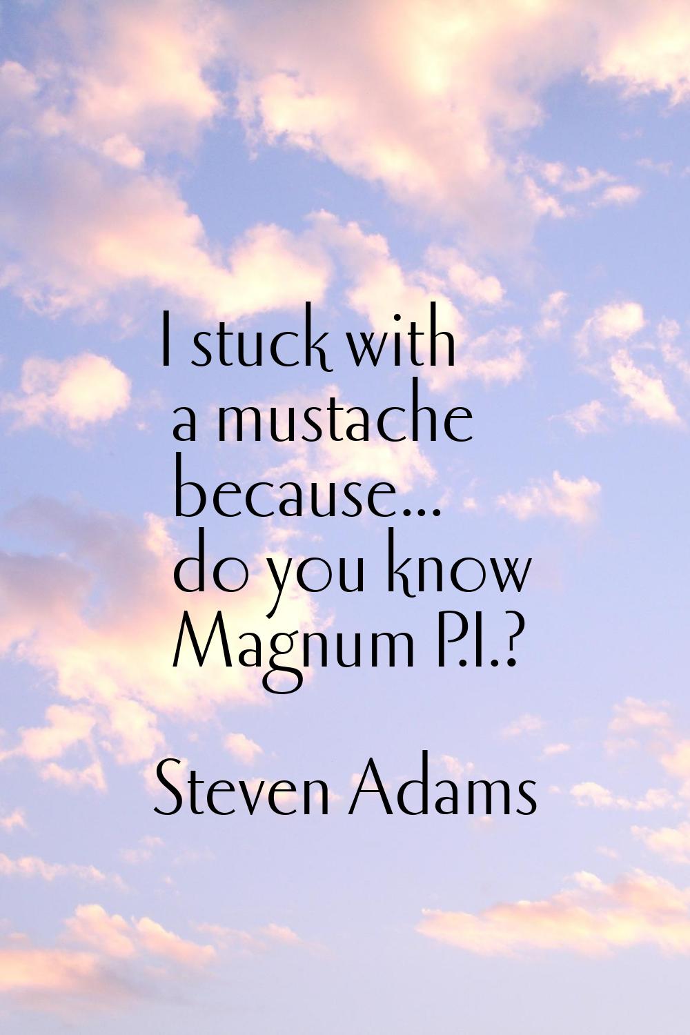 I stuck with a mustache because... do you know Magnum P.I.?