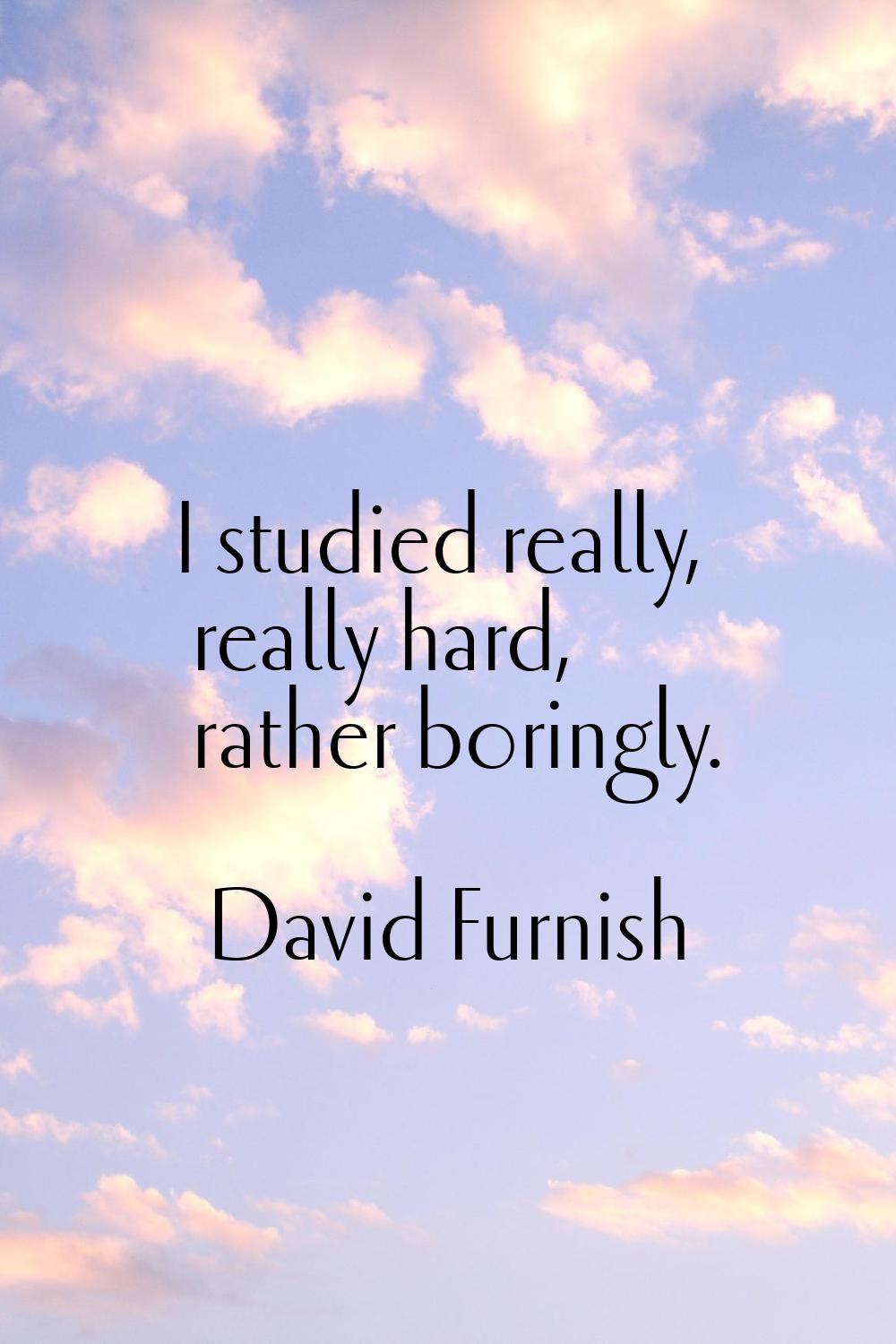 I studied really, really hard, rather boringly.