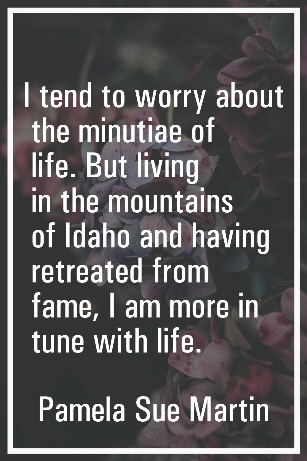 I tend to worry about the minutiae of life. But living in the mountains of Idaho and having retreat