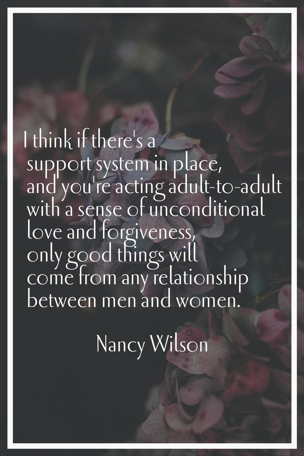 I think if there's a support system in place, and you're acting adult-to-adult with a sense of unco