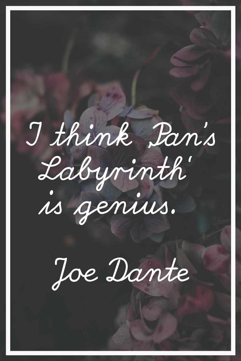 I think 'Pan's Labyrinth' is genius.
