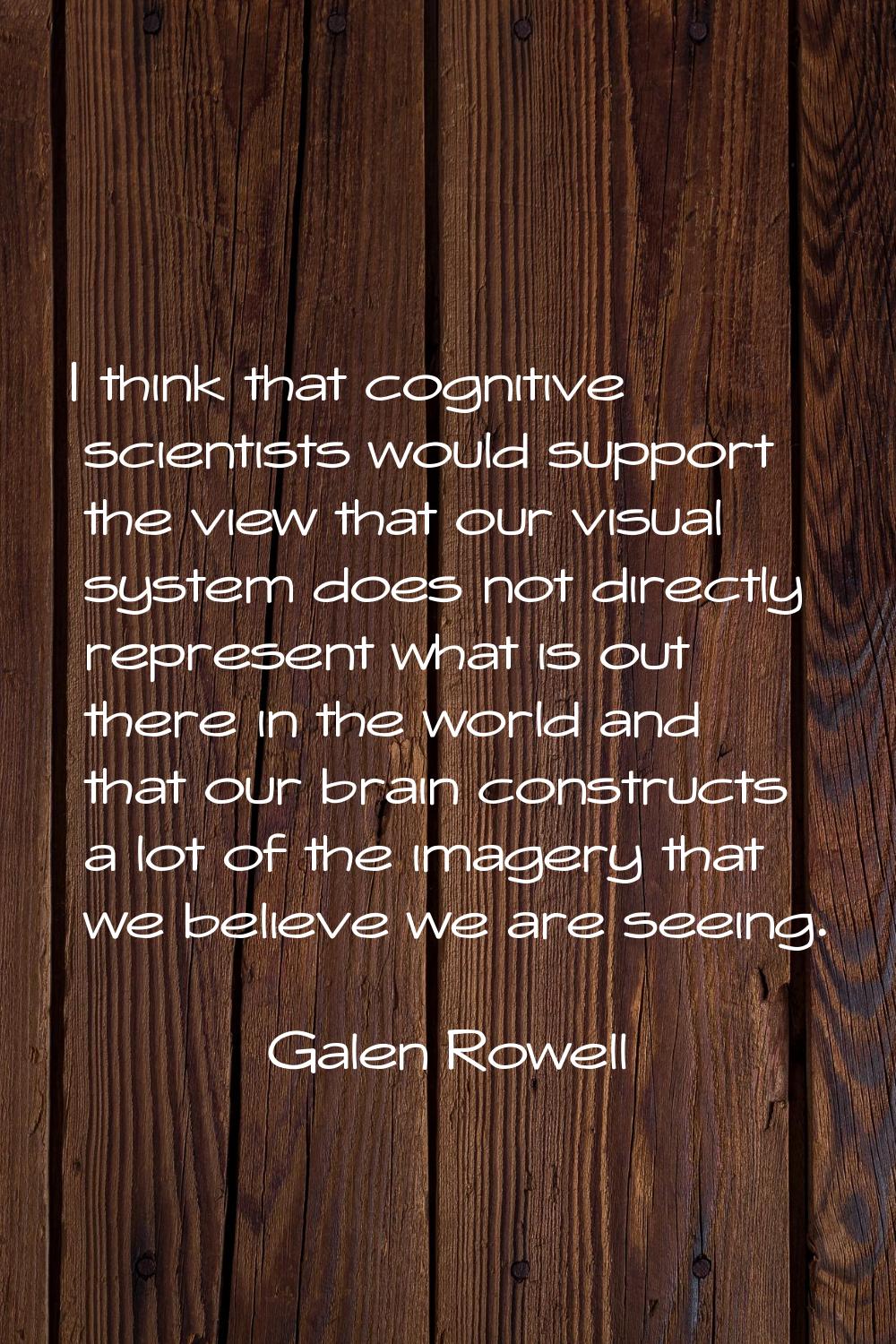 I think that cognitive scientists would support the view that our visual system does not directly r
