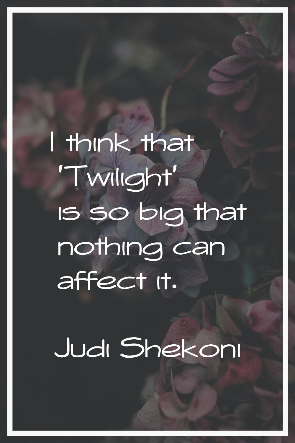 I think that 'Twilight' is so big that nothing can affect it.